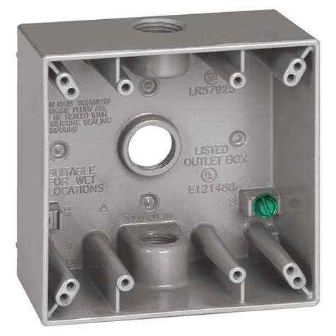 double gang weatherproof metal box|2 gang outlet with grounding.